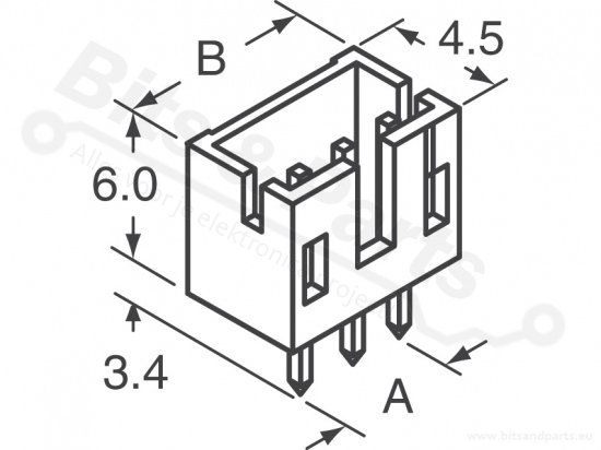 Box header JST PH 2-pin male connector 2mm